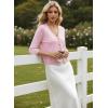 image:imageGRACE KARIN Womens 34 Sleeve V Neck Button Down Lightweight Cardigan Sweater Open Front Dressy Shrugs Spring FashionLight Pink
