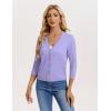 image:imageGRACE KARIN Womens 34 Sleeve V Neck Button Down Lightweight Cardigan Sweater Open Front Dressy Shrugs Spring FashionPurple