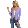 image:imageGRACE KARIN Womens 34 Sleeve V Neck Button Down Lightweight Cardigan Sweater Open Front Dressy Shrugs Spring FashionPurple