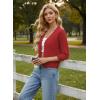 image:imageGRACE KARIN Womens 34 Sleeve V Neck Button Down Lightweight Cardigan Sweater Open Front Dressy Shrugs Spring FashionRed