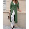 image:imageGRACE KARIN Womens Long Cardigan Trendy Lightweight Knit Dusters Coat V Neck Button Up Sweater Maxi DressArmy Green