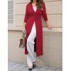 image:imageGRACE KARIN Womens Long Cardigan Trendy Lightweight Knit Dusters Coat V Neck Button Up Sweater Maxi DressRed