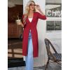 image:imageGRACE KARIN Womens Long Cardigan Trendy Lightweight Knit Dusters Coat V Neck Button Up Sweater Maxi DressRed