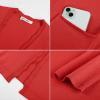 image:imageGRACE KARIN Womens Long Cardigans Trendy Lightweight Knit Blazer Casual Open Front Spring Sweaters with PocketsRed