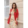 image:imageGRACE KARIN Womens Long Cardigans Trendy Lightweight Knit Blazer Casual Open Front Spring Sweaters with PocketsRed