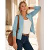 image:imageGRACE KARIN Womens Long Sleeve Zip Up Cardigan Sweaters Lightweight Fashion Sweater Jacket Knitted Spring ClothesPastel Turquoise