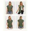 image:imageGRACE KARIN Womens Summer Tops Cotton Linen Eyelet Flowy Blouses Beach Vacation V Neck Button Down Shirts Trendy Clothes 2026Army Green