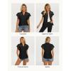 image:imageGRACE KARIN Womens Summer Tops Cotton Linen Eyelet Flowy Blouses Beach Vacation V Neck Button Down Shirts Trendy Clothes 2026Black