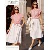 image:imageGRACE KARIN Womens Summer Tops Cotton Linen Eyelet Flowy Blouses Beach Vacation V Neck Button Down Shirts Trendy Clothes 2026Light Pink