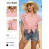 image:imageGRACE KARIN Womens Summer Tops Cotton Linen Eyelet Flowy Blouses Beach Vacation V Neck Button Down Shirts Trendy Clothes 2026Light Pink