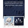 image:imageGRACE KARIN Womens Summer Tops Cotton Linen Eyelet Flowy Blouses Beach Vacation V Neck Button Down Shirts Trendy Clothes 2026Navy Blue