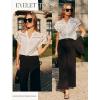 image:imageGRACE KARIN Womens Summer Tops Cotton Linen Eyelet Flowy Blouses Beach Vacation V Neck Button Down Shirts Trendy Clothes 2026White