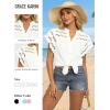 image:imageGRACE KARIN Womens Summer Tops Cotton Linen Eyelet Flowy Blouses Beach Vacation V Neck Button Down Shirts Trendy Clothes 2026White