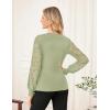 image:imageGRACE KARIN Womens Tops Dressy Casual Elegant Lace Sleeve Shirts Wrap Ruched Blouses 2026 Spring Fashion OutfitsBean Green