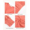 image:imageGRACE KARIN Womens Tops Dressy Casual Elegant Lace Sleeve Shirts Wrap Ruched Blouses 2026 Spring Fashion OutfitsGrapefruit