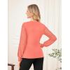 image:imageGRACE KARIN Womens Tops Dressy Casual Elegant Lace Sleeve Shirts Wrap Ruched Blouses 2026 Spring Fashion OutfitsGrapefruit