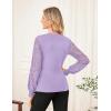 image:imageGRACE KARIN Womens Tops Dressy Casual Elegant Lace Sleeve Shirts Wrap Ruched Blouses 2026 Spring Fashion OutfitsPurple