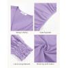 image:imageGRACE KARIN Womens Tops Dressy Casual Elegant Lace Sleeve Shirts Wrap Ruched Blouses 2026 Spring Fashion OutfitsPurple