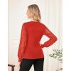 image:imageGRACE KARIN Womens Tops Dressy Casual Elegant Lace Sleeve Shirts Wrap Ruched Blouses 2026 Spring Fashion OutfitsRed