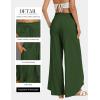 image:imageGRACE KARIN Womens Wide Leg Summer Pants Flowy Side Split Palazzo Beach Pants Boho Drawstring High Waisted TrousersOlive Green