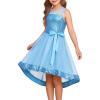 image:imageGRACE KARIN Girls Sequin Party Formal Dress Wedding Guest Sparkle Fancy Birthday Tulle High Low Prom Dresses 614 YearsLight Blue