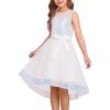 image:imageGRACE KARIN Girls Sequin Party Formal Dress Wedding Guest Sparkle Fancy Birthday Tulle High Low Prom Dresses 614 YearsWhite