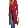 image:imageGRACE KARIN Womens Long Cardigan Trendy Lightweight Knit Dusters Coat V Neck Button Up Sweater Maxi DressRed