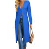 image:imageGRACE KARIN Womens Long Cardigan Trendy Lightweight Knit Dusters Coat V Neck Button Up Sweater Maxi DressRoyal Blue