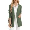 image:imageGRACE KARIN Womens Long Cardigans Trendy Lightweight Knit Blazer Casual Open Front Spring Sweaters with PocketsArmy Green
