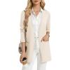 image:imageGRACE KARIN Womens Long Cardigans Trendy Lightweight Knit Blazer Casual Open Front Spring Sweaters with PocketsBeige