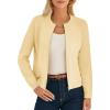 image:imageGRACE KARIN Womens Long Sleeve Zip Up Cardigan Sweaters Lightweight Fashion Sweater Jacket Knitted Spring ClothesButter Yellow