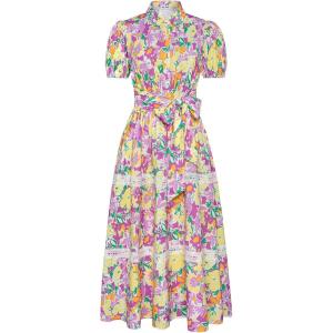 image:imageGRACE KARIN Womens 2026 Summer Floral Flowy Dresses Boho Tie Belt Short Puff Sleeve A Line Maxi Shirt Dress with PocketPurple Yellow