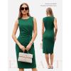 image:imageGRACE KARIN Women Work DressBodycon Pencil Business DressesSleeveless Cocktail Dresses Knee LengthDark Green