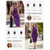 image:imageGRACE KARIN Women Work DressBodycon Pencil Business DressesSleeveless Cocktail Dresses Knee LengthPurple