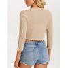 image:imageGRACE KARIN Womens 2026 Bolero Shrug 34 Sleeve Crochet Cropped Cardigan Open Front Knit Shrugs for DressesApricot