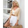 image:imageGRACE KARIN Womens 2026 Bolero Shrug 34 Sleeve Crochet Cropped Cardigan Open Front Knit Shrugs for DressesBeige