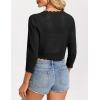 image:imageGRACE KARIN Womens 2026 Bolero Shrug 34 Sleeve Crochet Cropped Cardigan Open Front Knit Shrugs for DressesBlack