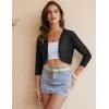 image:imageGRACE KARIN Womens 2026 Bolero Shrug 34 Sleeve Crochet Cropped Cardigan Open Front Knit Shrugs for DressesBlack