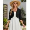 image:imageGRACE KARIN Womens 2026 Bolero Shrug 34 Sleeve Crochet Cropped Cardigan Open Front Knit Shrugs for DressesBlack