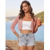 image:imageGRACE KARIN Womens 2026 Bolero Shrug 34 Sleeve Crochet Cropped Cardigan Open Front Knit Shrugs for DressesPink