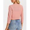 image:imageGRACE KARIN Womens 2026 Bolero Shrug 34 Sleeve Crochet Cropped Cardigan Open Front Knit Shrugs for DressesPink