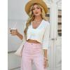 image:imageGRACE KARIN Womens 2026 Bolero Shrug 34 Sleeve Crochet Cropped Cardigan Open Front Knit Shrugs for DressesWhite