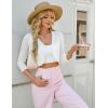 image:imageGRACE KARIN Womens 2026 Bolero Shrug 34 Sleeve Crochet Cropped Cardigan Open Front Knit Shrugs for DressesWhite