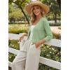 image:imageGRACE KARIN Womens 34 Sleeve Cropped Cardigan Sweater Lightweight Open Front Dressy Causal Shrug Spring FashionSage Green