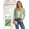 image:imageGRACE KARIN Womens 34 Sleeve Cropped Cardigan Sweater Lightweight Open Front Dressy Causal Shrug Spring FashionSage Green