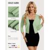 image:imageGRACE KARIN Womens 34 Sleeve Cropped Cardigan Sweater Lightweight Open Front Dressy Causal Shrug Spring FashionSage Green