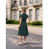 image:imageGRACE KARIN Womens Short Sleeve Shirt Dresses 2026 Summer Midi Button Down Dress Work Business Casual Dress with PocketsDark Green