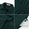 image:imageGRACE KARIN Womens Short Sleeve Shirt Dresses 2026 Summer Midi Button Down Dress Work Business Casual Dress with PocketsDark Green