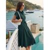 image:imageGRACE KARIN Womens Short Sleeve Shirt Dresses 2026 Summer Midi Button Down Dress Work Business Casual Dress with PocketsDark Green