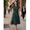image:imageGRACE KARIN Womens Short Sleeve Shirt Dresses 2026 Summer Midi Button Down Dress Work Business Casual Dress with PocketsDark Green